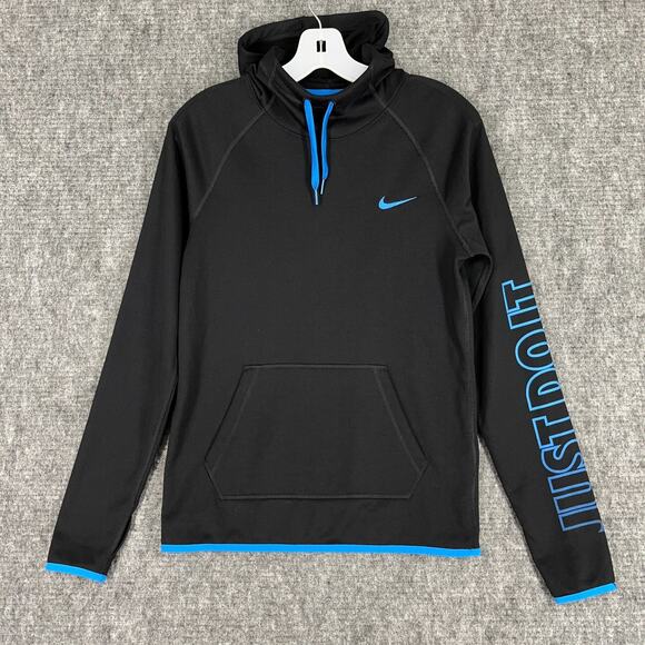 Nike Sweater Womens XS Just Do It Performance Tech Hoodie High Neck Gym Warm‎ Up - Picture 1 of 8